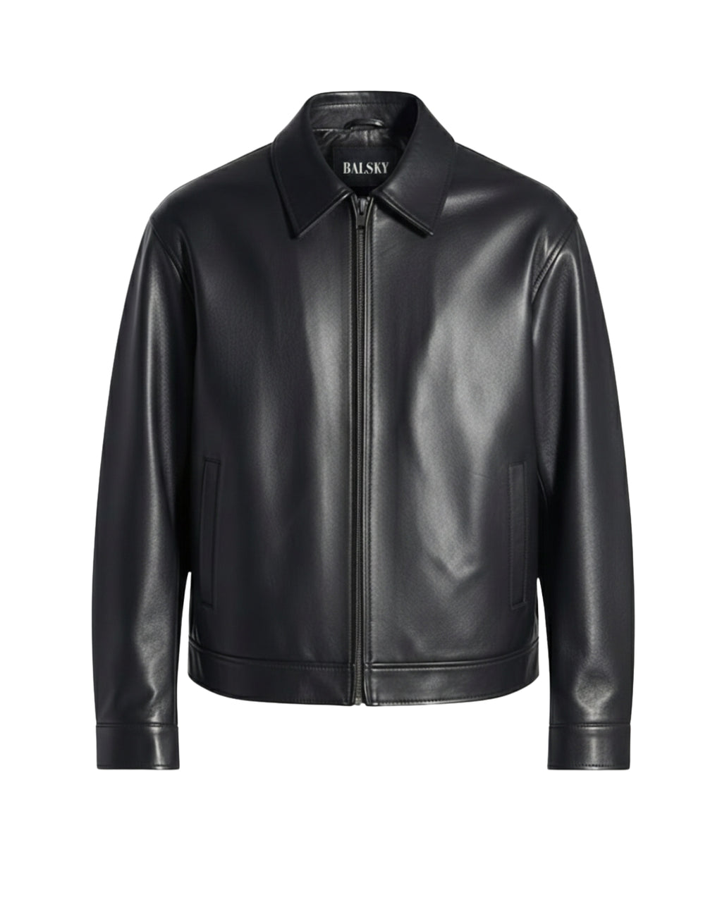 COLLARED LEATHER JACKET