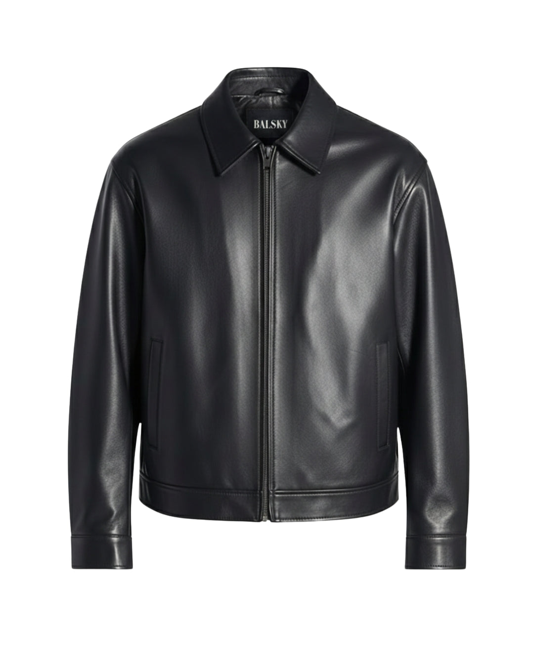 COLLARED LEATHER JACKET