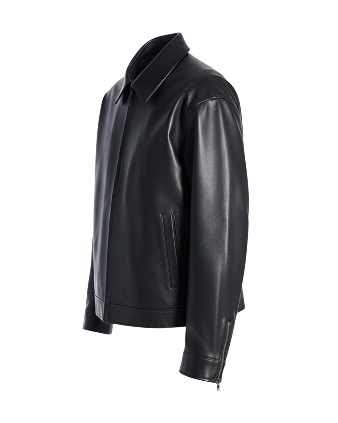 COLLARED LEATHER JACKET