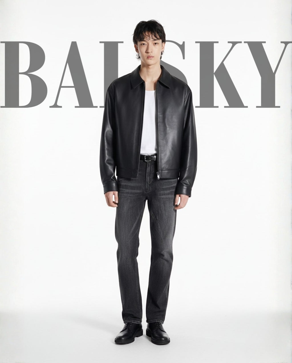 COLLARED LEATHER JACKET